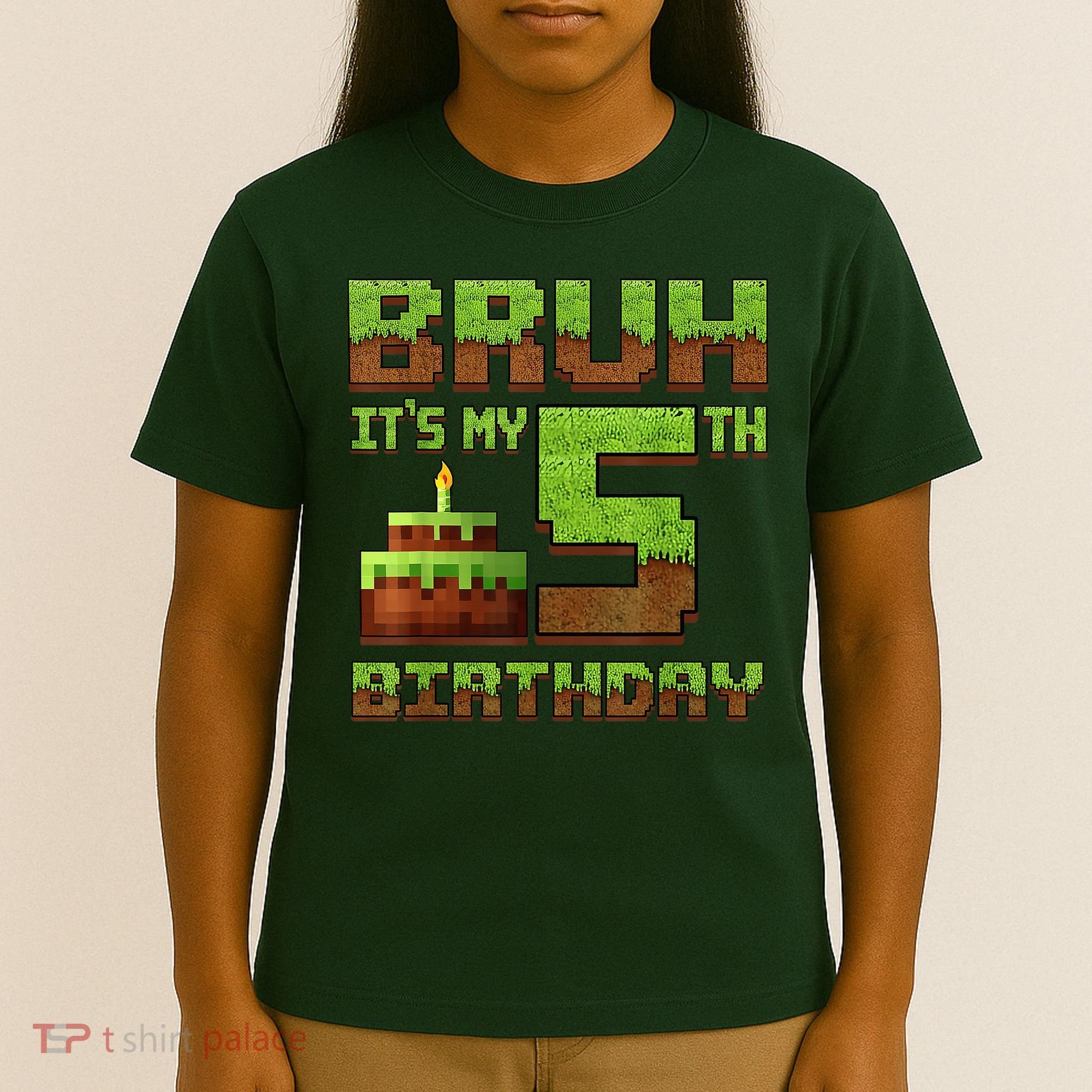 Birthday Boy Bruh It'S My 5th Birthday Gamer Pixel T-Shirt