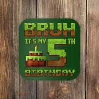 Birthday Boy Bruh It'S My 5th Birthday Gamer Pixel Coaster thumb 0