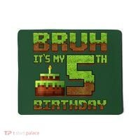 Birthday Boy Bruh It'S My 5th Birthday Gamer Pixel Mousepad thumb 0