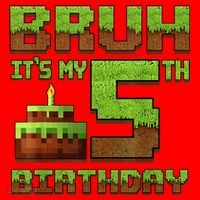 Birthday Boy Bruh It'S My 5th Birthday Gamer Pixel Santa Hat thumb 1