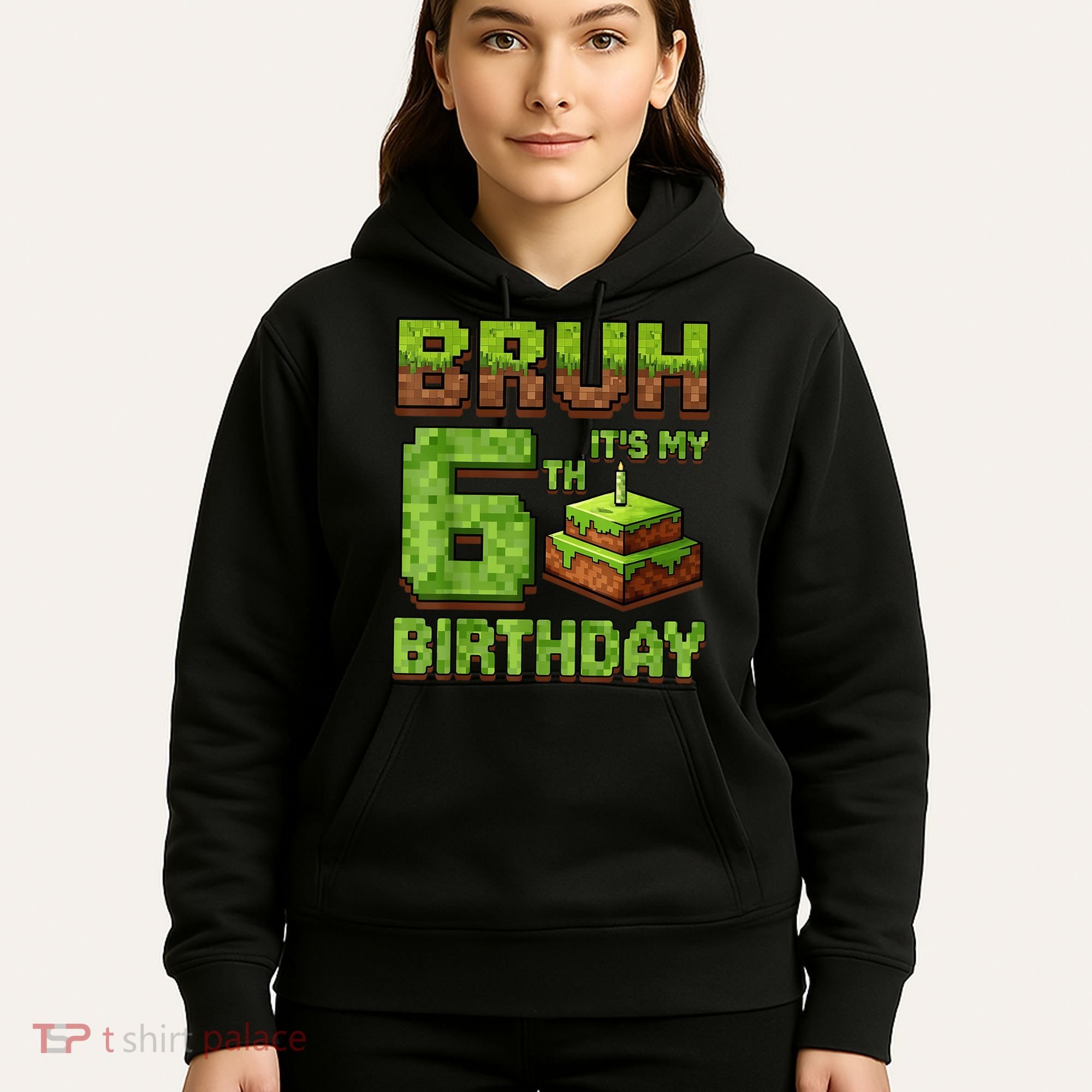 Birthday Boy Bruh It'S My 6th Birthday Game Pixel Hoodie