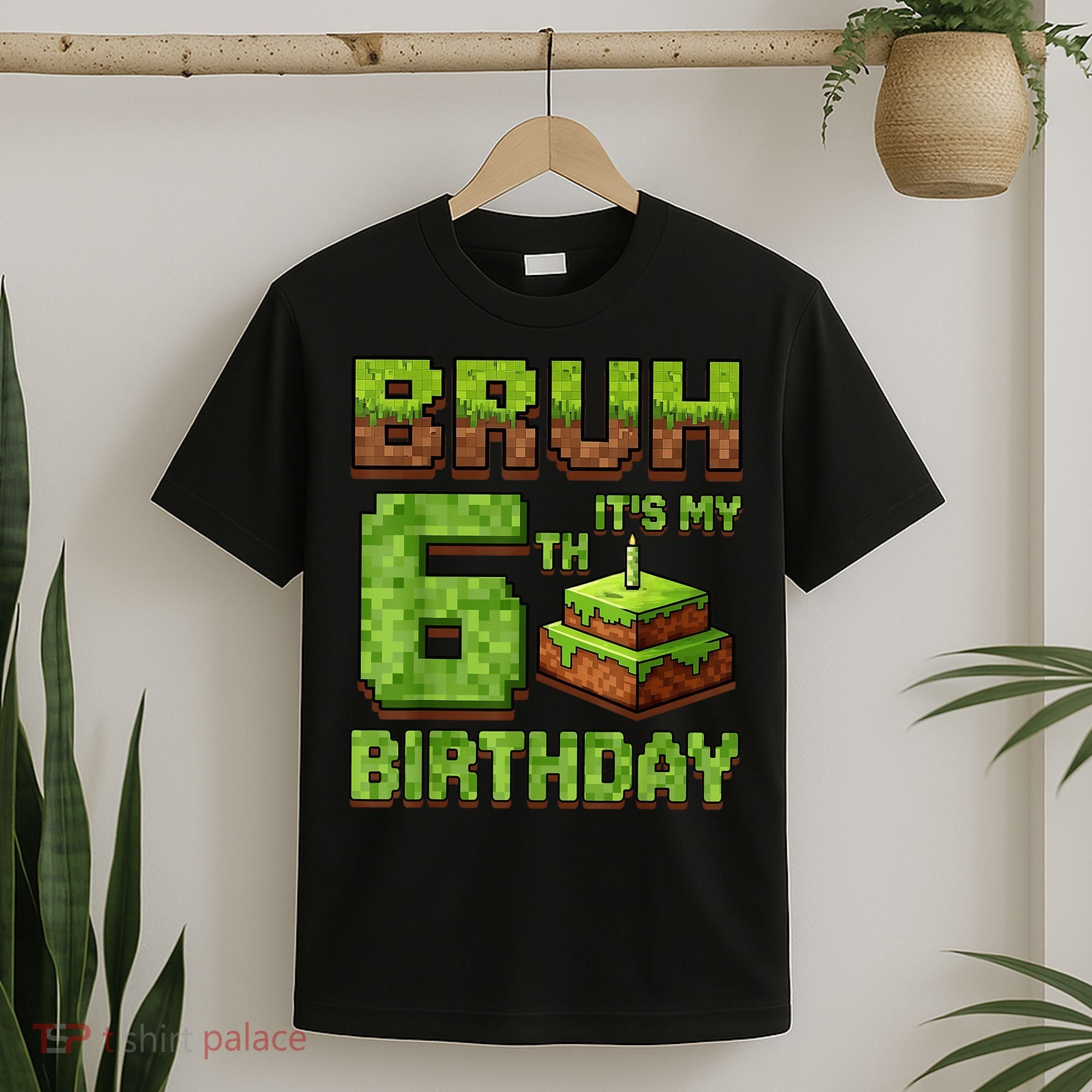Birthday Boy Bruh It'S My 6th Birthday Game Pixel T-Shirt