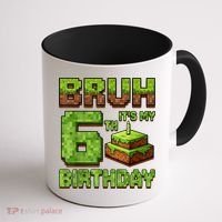 Birthday Boy Bruh It'S My 6th Birthday Game Pixel Coffee Mug thumb 1