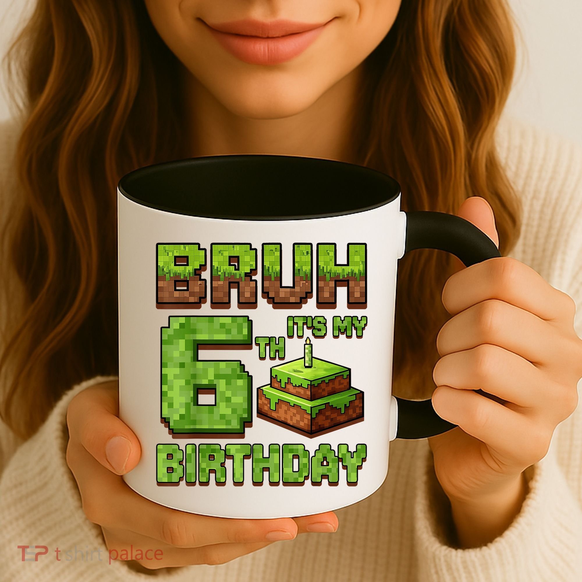 Birthday Boy Bruh It'S My 6th Birthday Game Pixel Coffee Mug