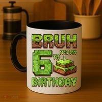 Birthday Boy Bruh It'S My 6th Birthday Game Pixel Coffee Mug thumb 4