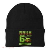 Birthday Boy Bruh It'S My 6th Birthday Game Pixel Beanie thumb 0
