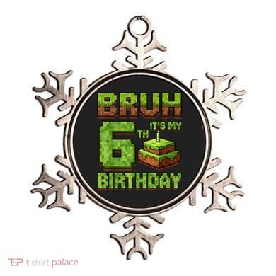 Birthday Boy Bruh It'S My 6th Birthday Game Pixel Ornament