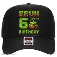 Birthday Boy Bruh It'S My 6th Birthday Game Pixel Hat thumb 0
