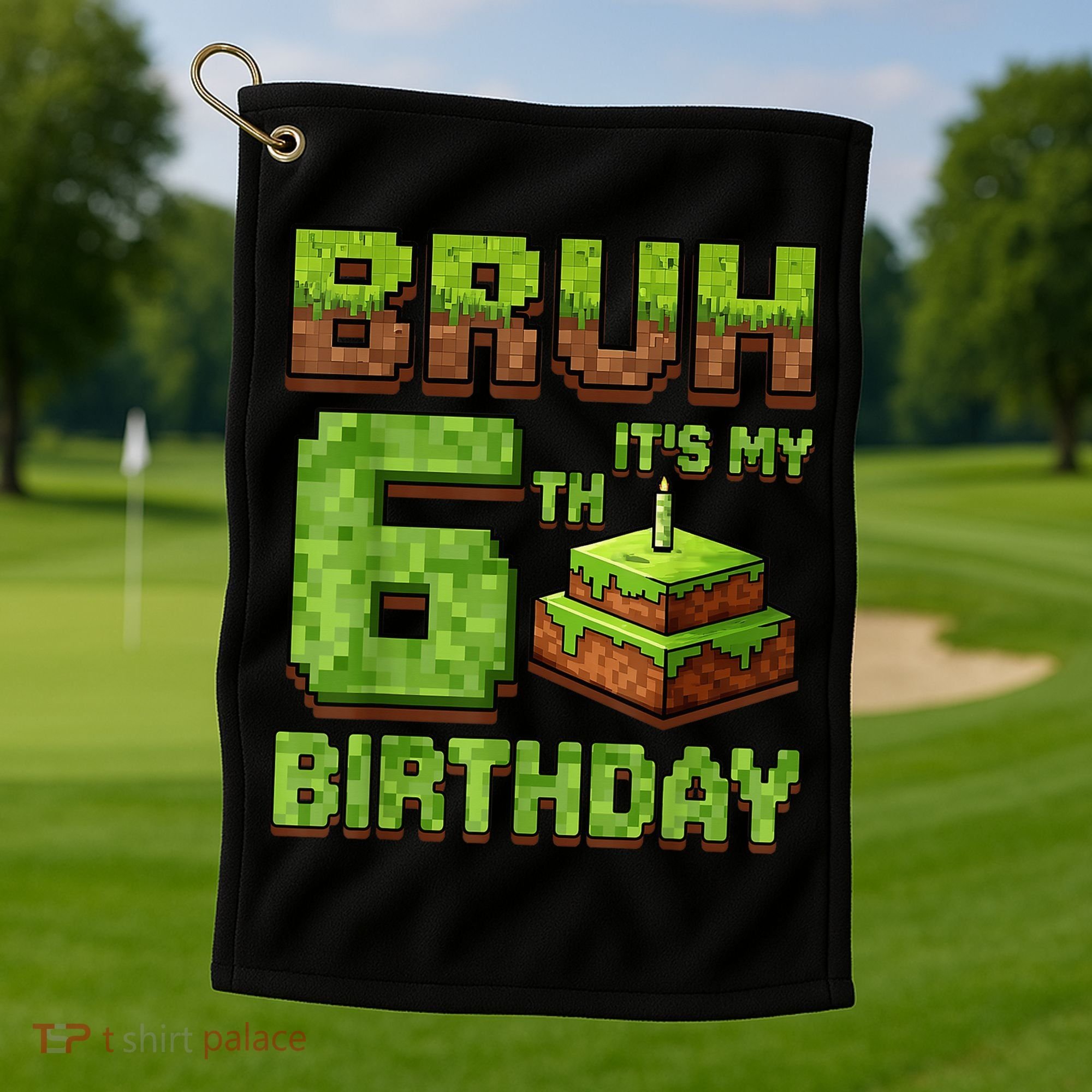 Birthday Boy Bruh It'S My 6th Birthday Game Pixel Golf Towel