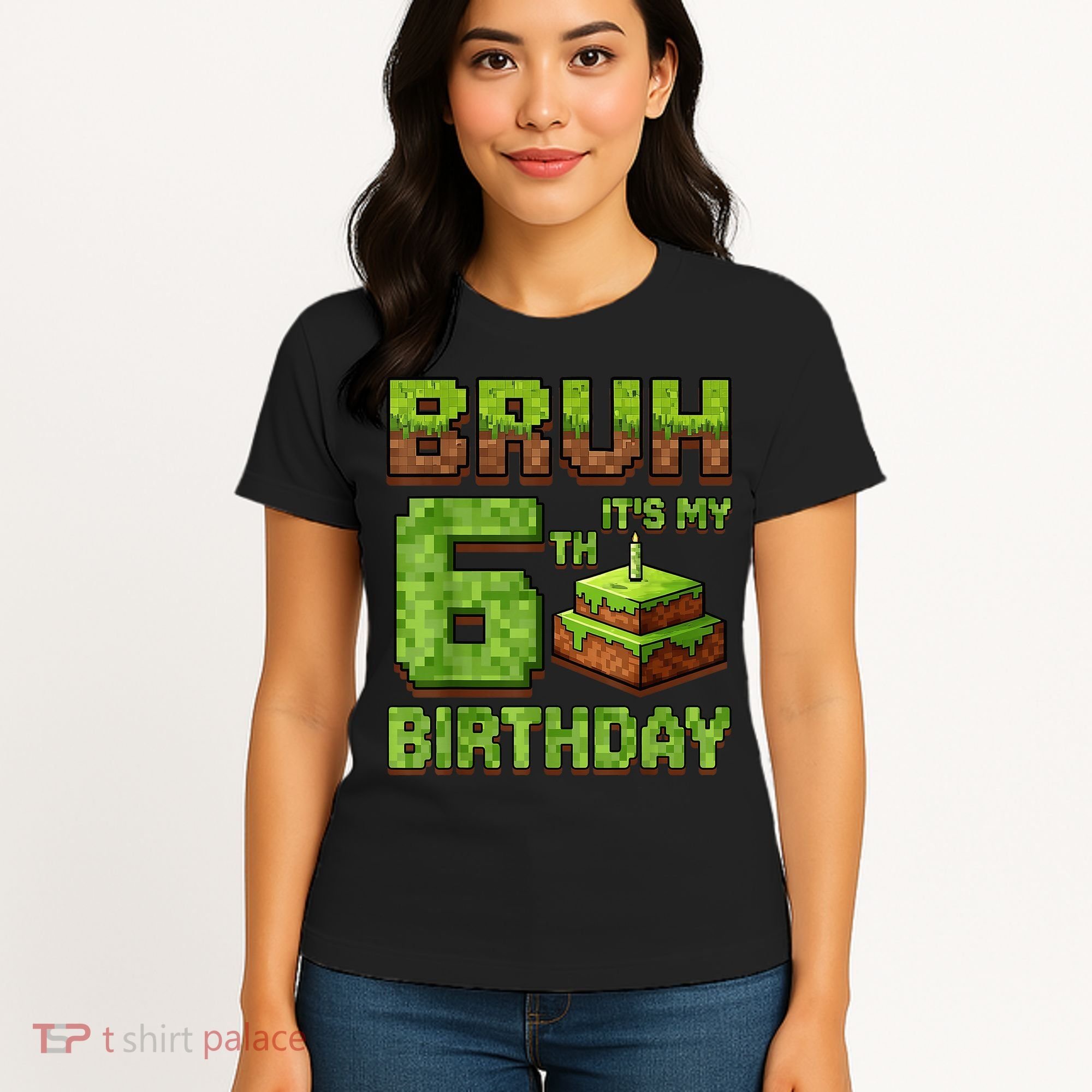 Birthday Boy Bruh It'S My 6th Birthday Game Pixel Women's T-Shirt