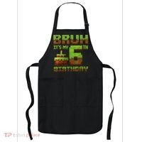 Birthday Boy Bruh It'S My 6th Birthday Gamer Pixel Apron thumb 0