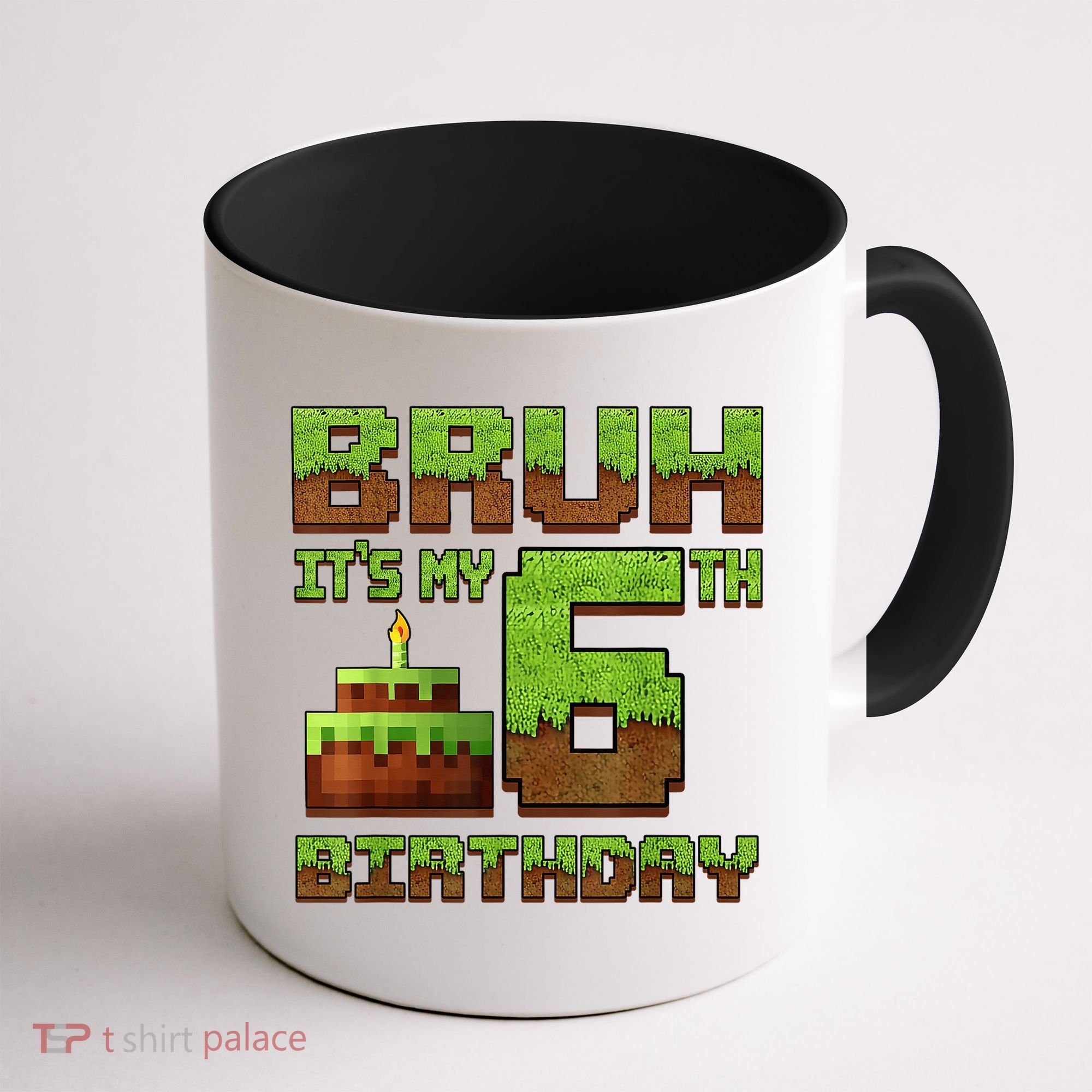 Birthday Boy Bruh It'S My 6th Birthday Gamer Pixel Coffee Mug