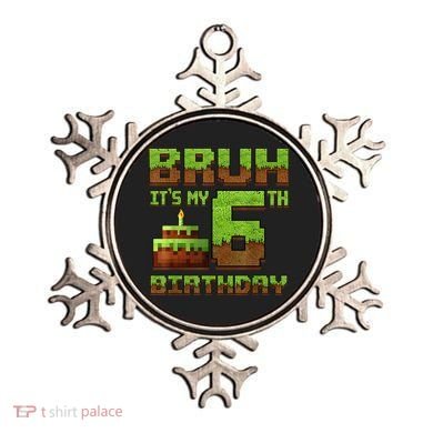 Birthday Boy Bruh It'S My 6th Birthday Gamer Pixel Ornament