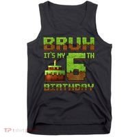 Birthday Boy Bruh It'S My 6th Birthday Gamer Pixel Tank Top thumb 0