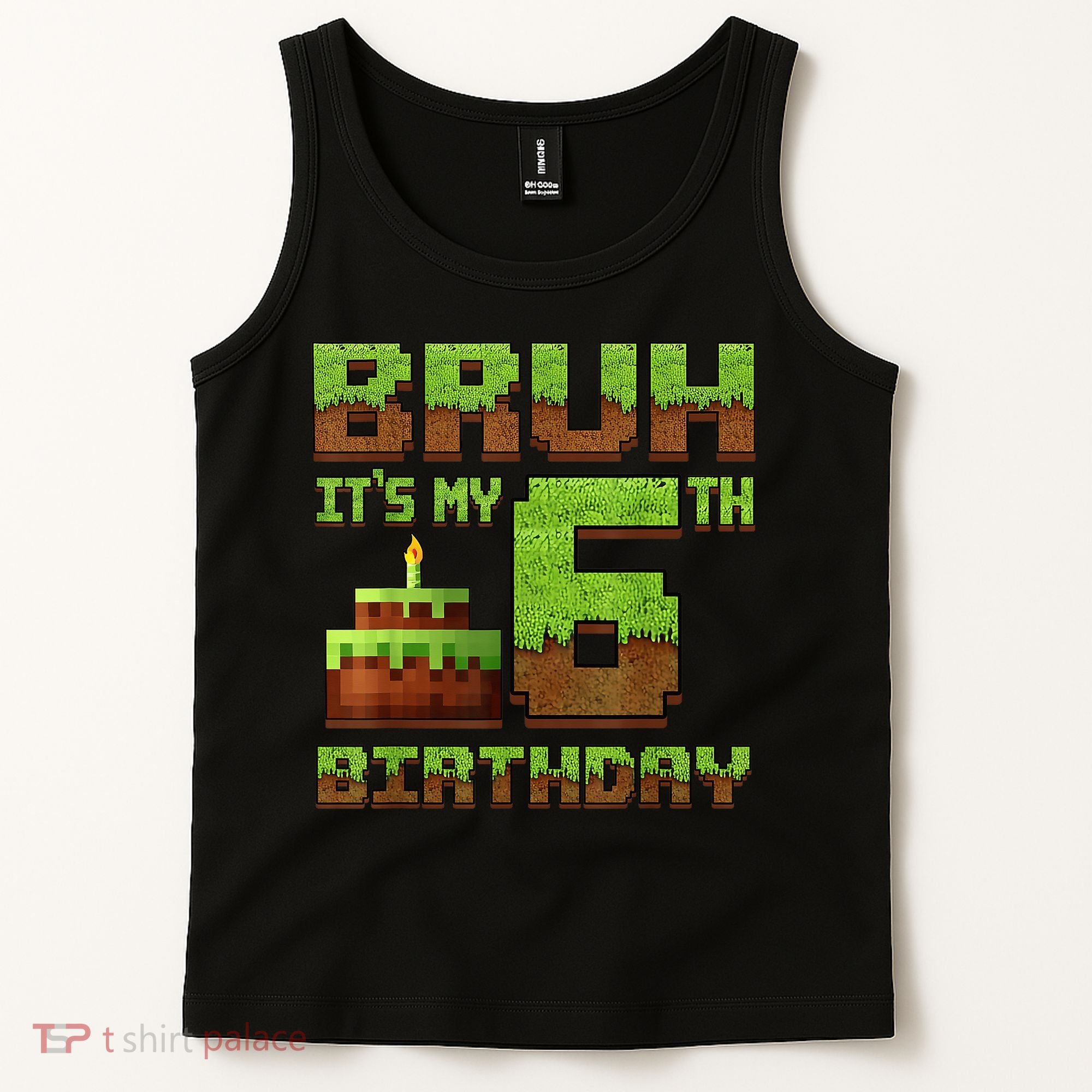 Birthday Boy Bruh It'S My 6th Birthday Gamer Pixel Tank Top