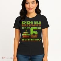 Birthday Boy Bruh It'S My 6th Birthday Gamer Pixel Women's T-Shirt thumb 4