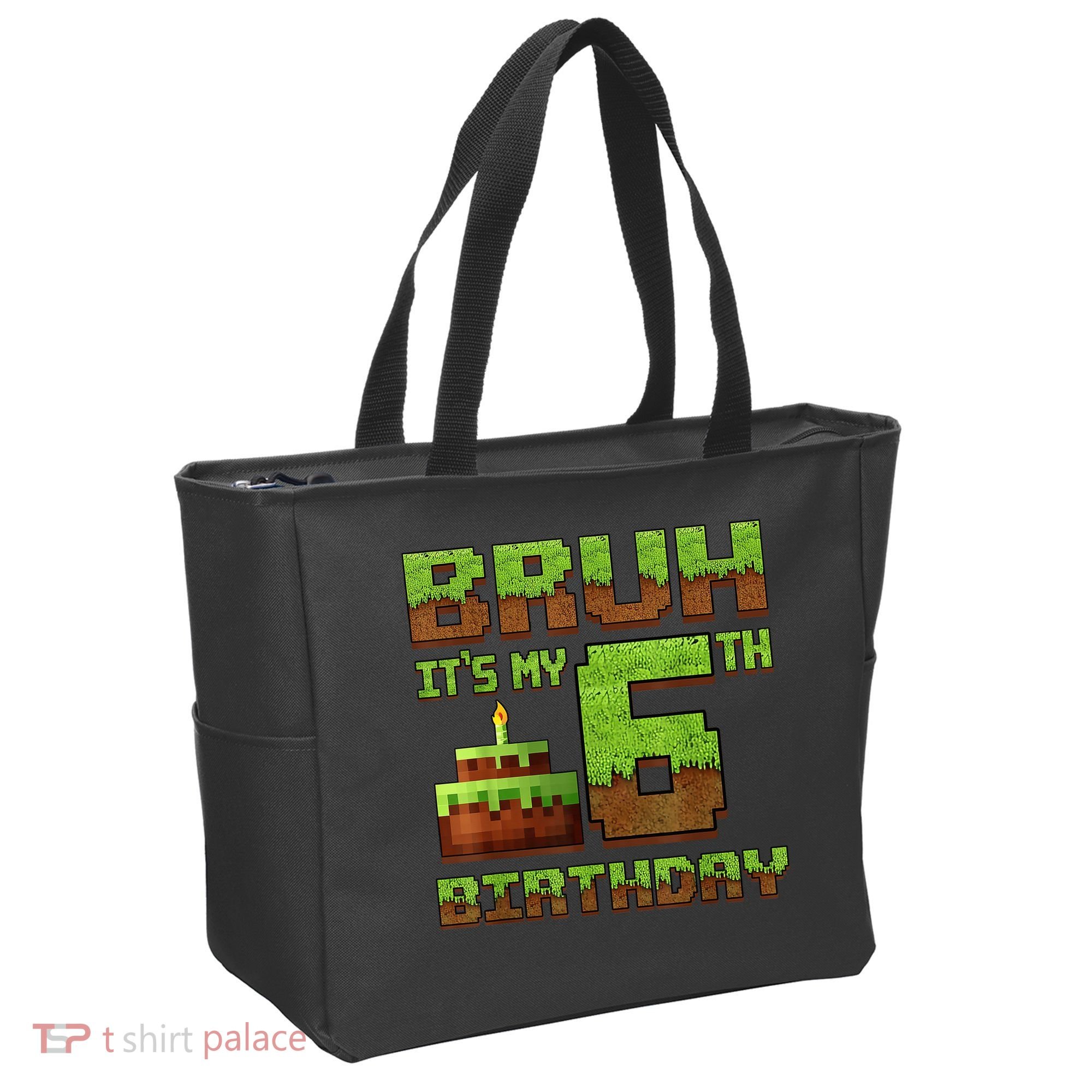 Birthday Boy Bruh It'S My 6th Birthday Gamer Pixel Tote Bag