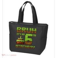Birthday Boy Bruh It'S My 6th Birthday Gamer Pixel Tote Bag thumb 3