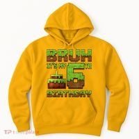 Birthday Boy Bruh It'S My 6th Birthday Gamer Pixel Hoodie thumb 0