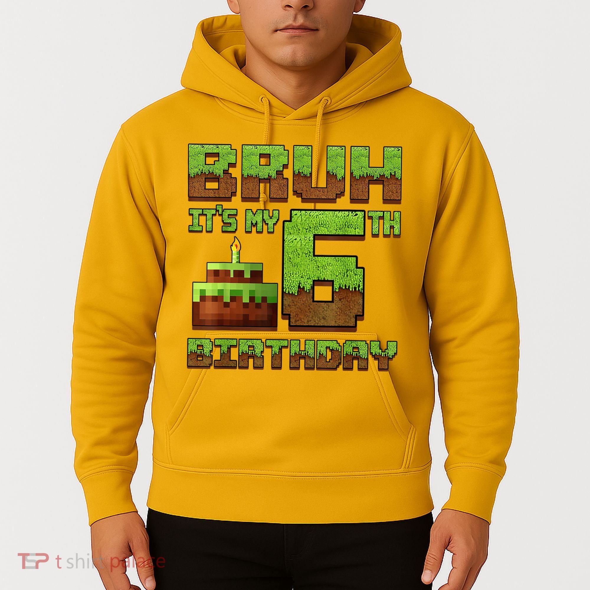 Birthday Boy Bruh It'S My 6th Birthday Gamer Pixel Hoodie