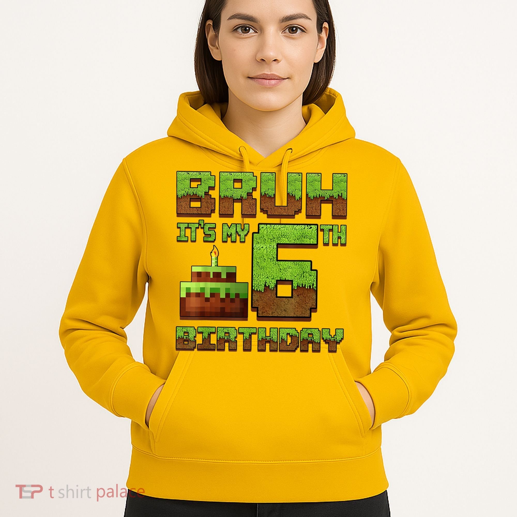 Birthday Boy Bruh It'S My 6th Birthday Gamer Pixel Hoodie