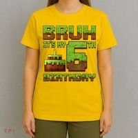Birthday Boy Bruh It'S My 6th Birthday Gamer Pixel T-Shirt thumb 4