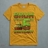Birthday Boy Bruh It'S My 6th Birthday Gamer Pixel T-Shirt thumb 5