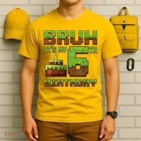 Birthday Boy Bruh It'S My 6th Birthday Gamer Pixel T-Shirt thumb 6