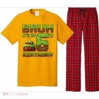 Birthday Boy Bruh It'S My 6th Birthday Gamer Pixel Pajama Set thumb 0