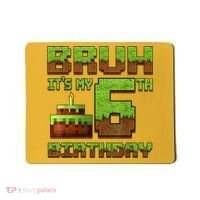 Birthday Boy Bruh It'S My 6th Birthday Gamer Pixel Mousepad thumb 0