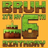 Birthday Boy Bruh It'S My 6th Birthday Gamer Pixel Mousepad thumb 1
