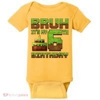 Birthday Boy Bruh It'S My 6th Birthday Gamer Pixel Baby Bodysuit thumb 0