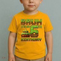 Birthday Boy Bruh It'S My 6th Birthday Gamer Pixel Toddler T-Shirt thumb 2