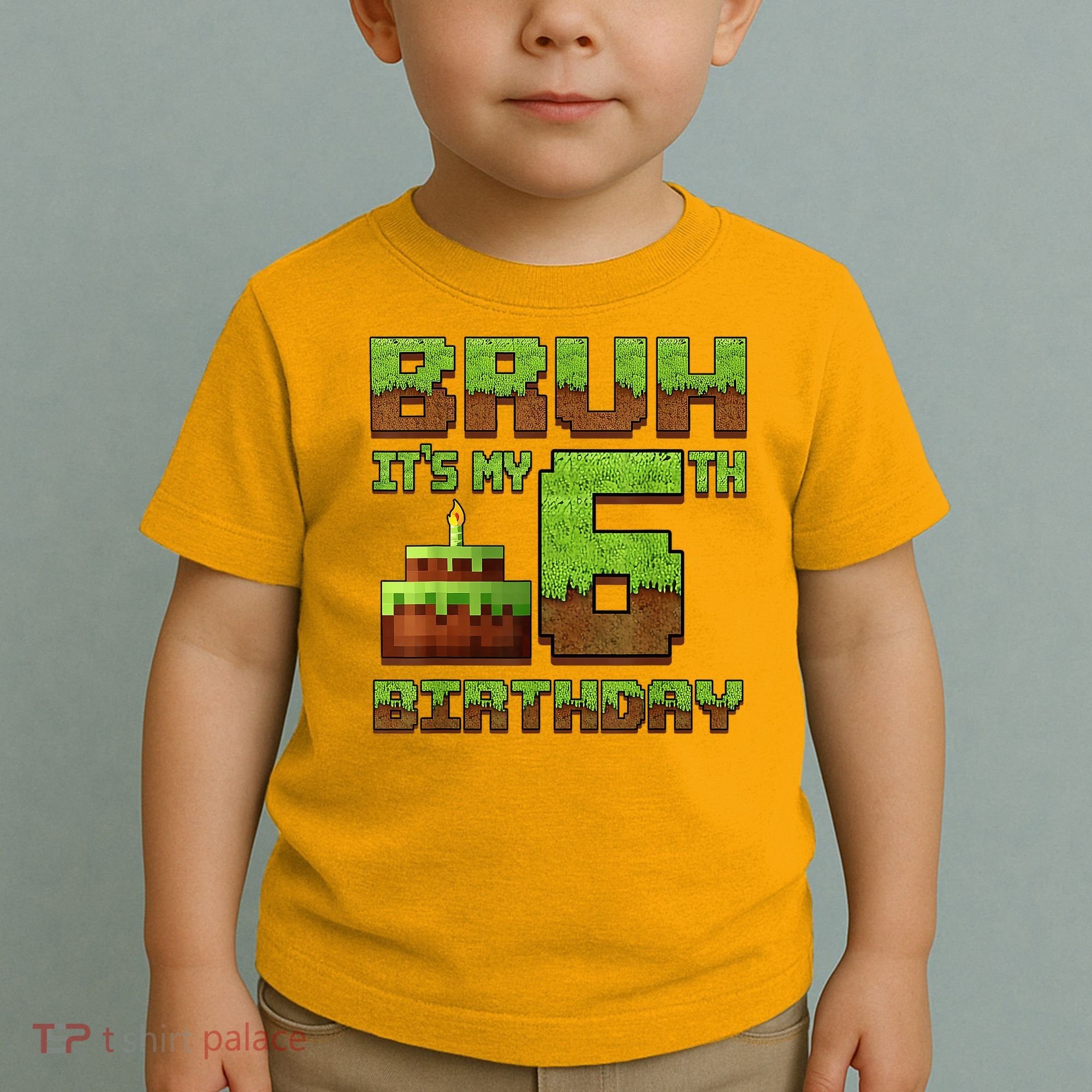Birthday Boy Bruh It'S My 6th Birthday Gamer Pixel Toddler T-Shirt