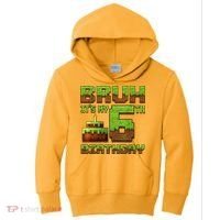 Birthday Boy Bruh It'S My 6th Birthday Gamer Pixel Kids Hoodie thumb 0