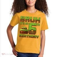 Birthday Boy Bruh It'S My 6th Birthday Gamer Pixel Kids T-Shirt thumb 2