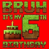 Birthday Boy Bruh It'S My 6th Birthday Gamer Pixel Santa Hat thumb 1