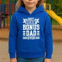 Best Buckin Bonus Dad Ever Bonus Dad Gift Kids Hoodie thumb 3