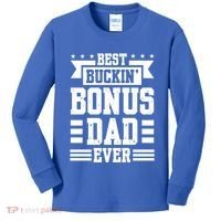 Best Buckin Bonus Dad Ever Bonus Dad Gift Kids Long Sleeve Shirt thumb 0