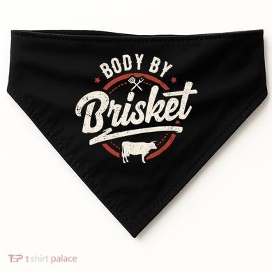 Body By Brisket Backyard Cookout Bbq Grill Gift USA-Made Doggie Bandana
