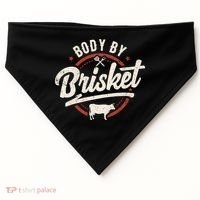 Body By Brisket Backyard Cookout Bbq Grill Gift USA-Made Doggie Bandana thumb 0
