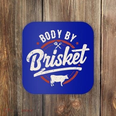 Body By Brisket Backyard Cookout Bbq Grill Gift Coaster