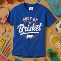Body By Brisket Backyard Cookout Bbq Grill Gift Kids T-Shirt thumb 3