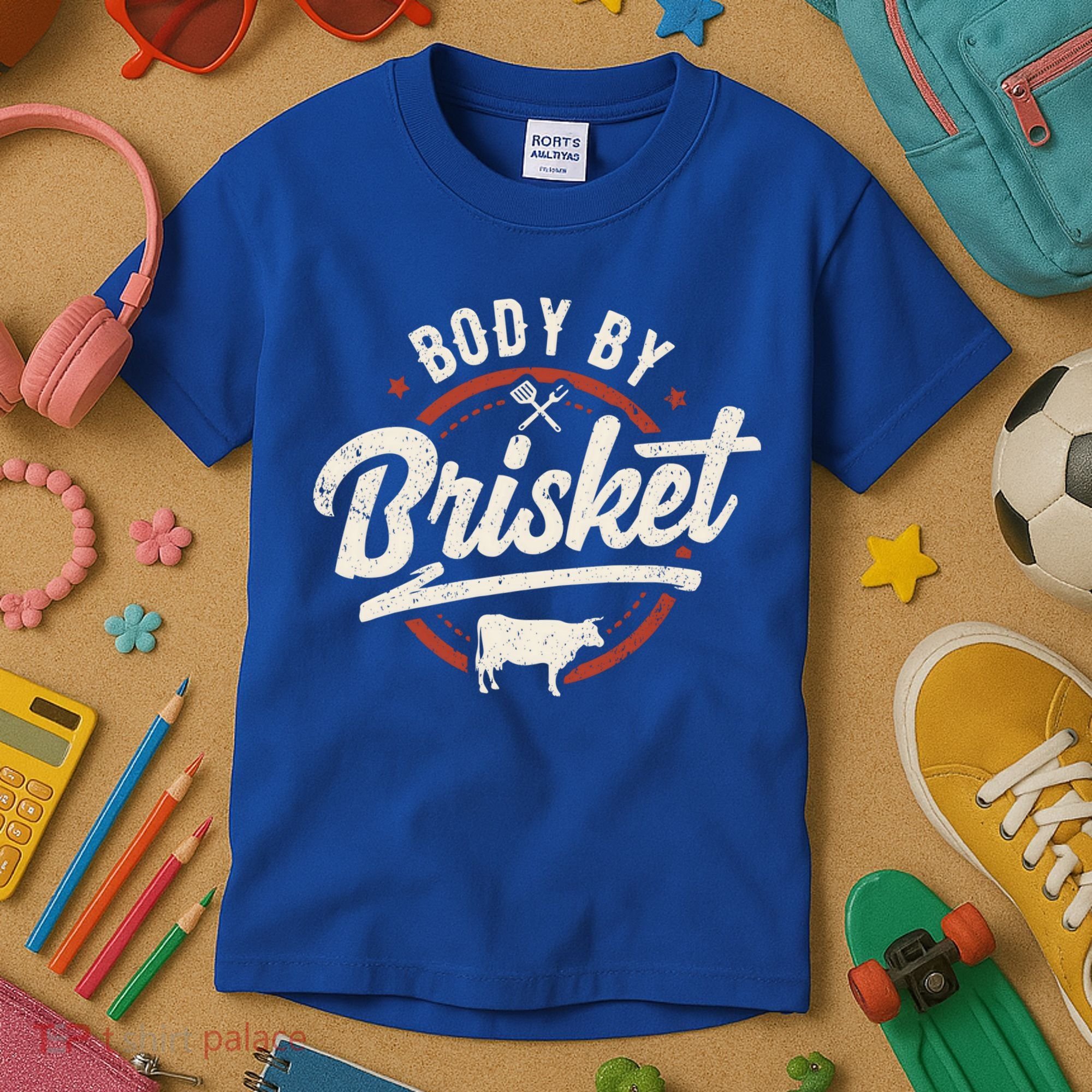 Body By Brisket Backyard Cookout Bbq Grill Gift Kids T-Shirt