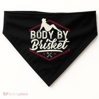 Body By Brisket Funny Steak Lover Grilling BBQ Chef USA-Made Doggie Bandana thumb 0