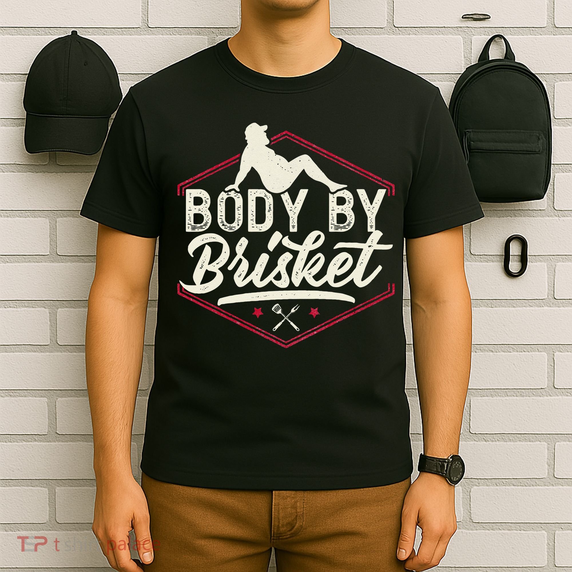 Body By Brisket Funny Steak Lover Grilling BBQ Chef T-Shirt