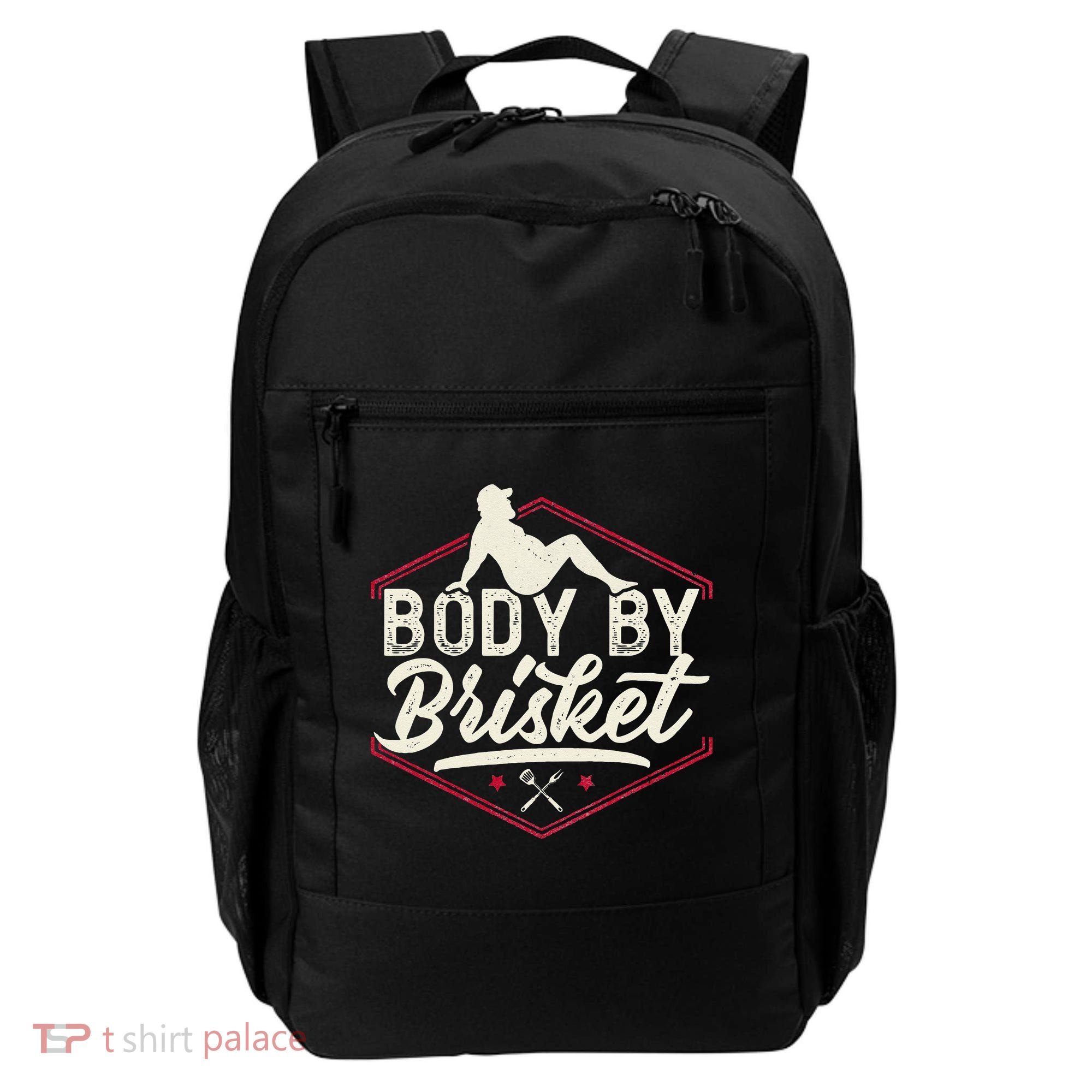 Body By Brisket Funny Steak Lover Grilling BBQ Chef Backpack