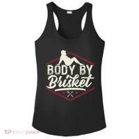 Body By Brisket Funny Steak Lover Grilling BBQ Chef Ladies PosiCharge Competitor Racerback Tank thumb 0
