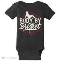 Body By Brisket Funny Steak Lover Grilling BBQ Chef Baby Bodysuit thumb 0