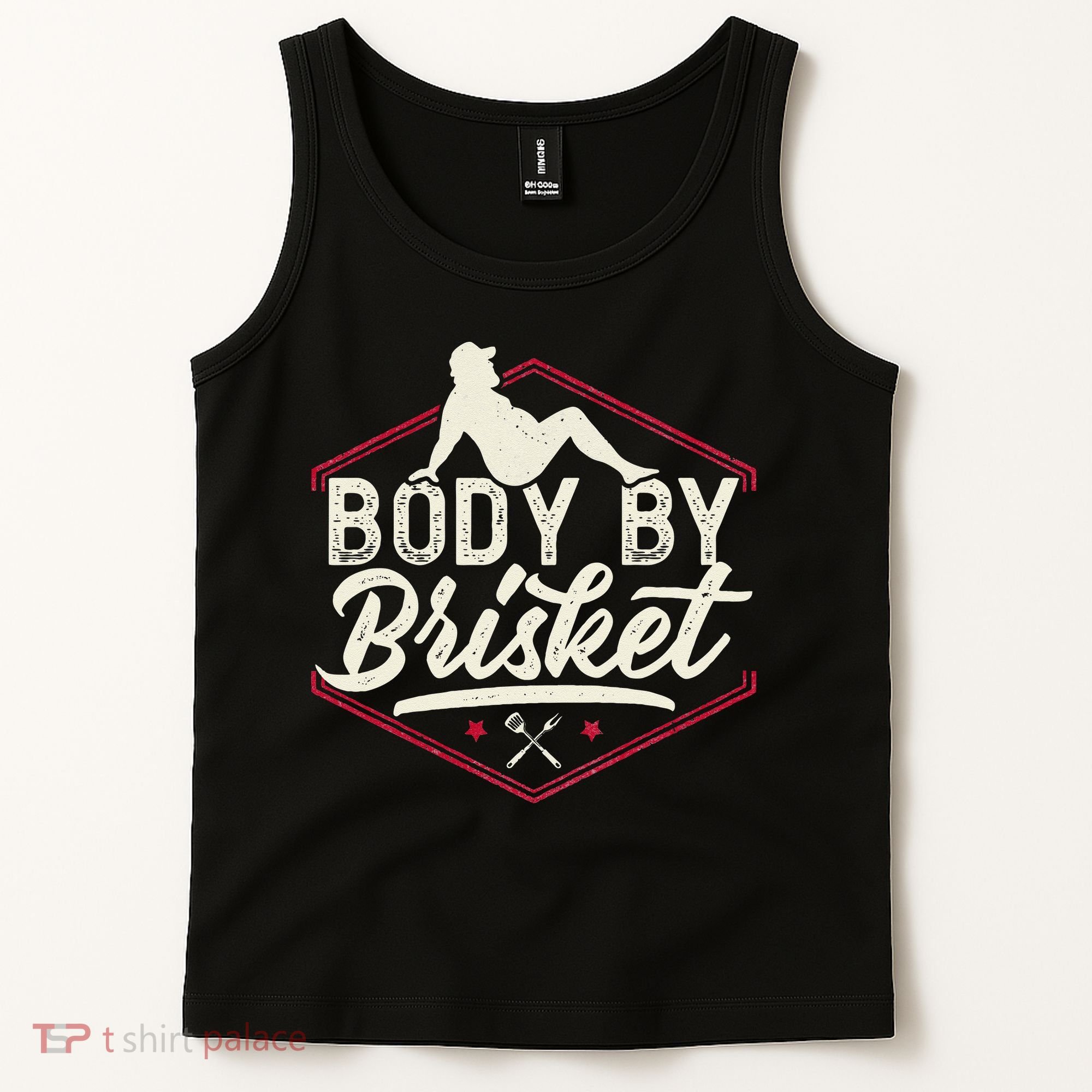Body By Brisket Funny Steak Lover Grilling BBQ Chef Tank Top